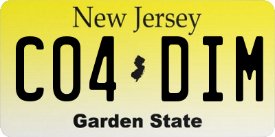 NJ license plate C04DIM