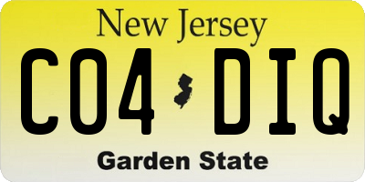 NJ license plate C04DIQ