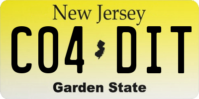 NJ license plate C04DIT
