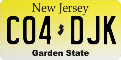 NJ license plate C04DJK
