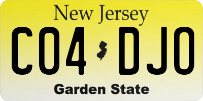 NJ license plate C04DJO
