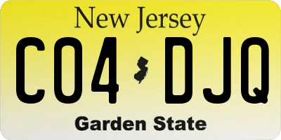 NJ license plate C04DJQ