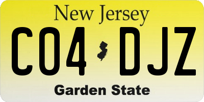 NJ license plate C04DJZ