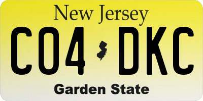 NJ license plate C04DKC