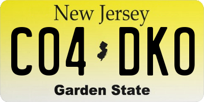 NJ license plate C04DKO