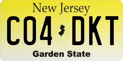 NJ license plate C04DKT