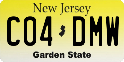NJ license plate C04DMW