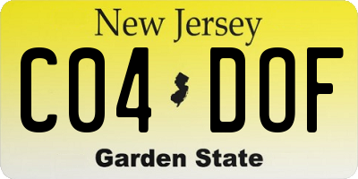 NJ license plate C04DOF