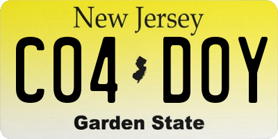 NJ license plate C04DOY