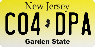 NJ license plate C04DPA