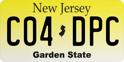 NJ license plate C04DPC