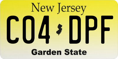 NJ license plate C04DPF