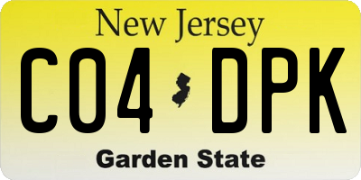 NJ license plate C04DPK