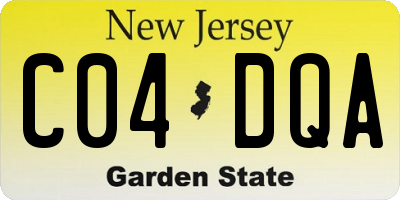 NJ license plate C04DQA