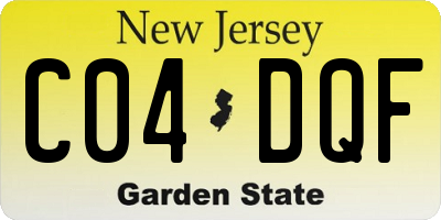 NJ license plate C04DQF