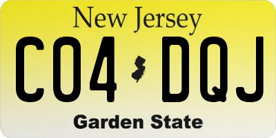NJ license plate C04DQJ