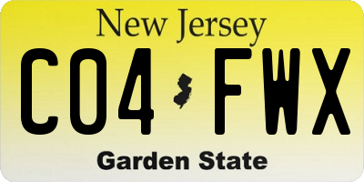 NJ license plate C04FWX