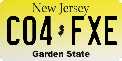 NJ license plate C04FXE