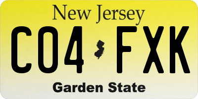 NJ license plate C04FXK