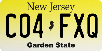 NJ license plate C04FXQ