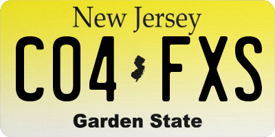 NJ license plate C04FXS