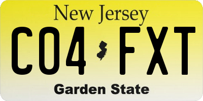 NJ license plate C04FXT