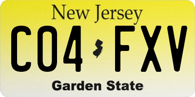 NJ license plate C04FXV
