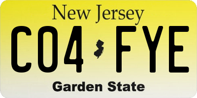 NJ license plate C04FYE