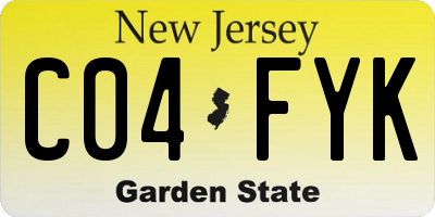 NJ license plate C04FYK