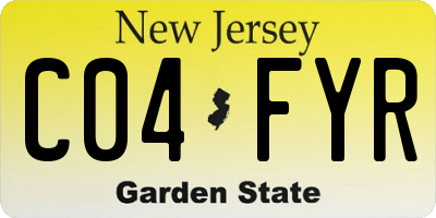 NJ license plate C04FYR