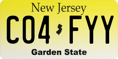 NJ license plate C04FYY