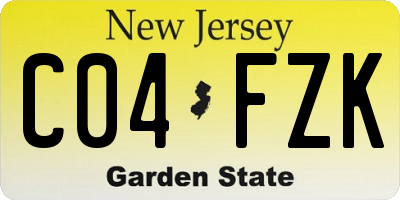 NJ license plate C04FZK