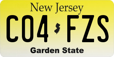 NJ license plate C04FZS