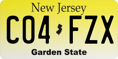 NJ license plate C04FZX