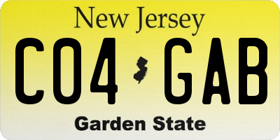 NJ license plate C04GAB