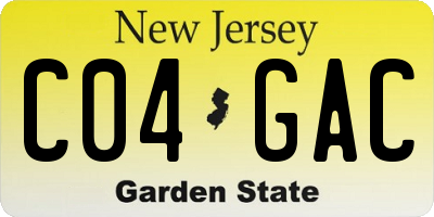 NJ license plate C04GAC