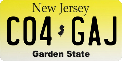NJ license plate C04GAJ