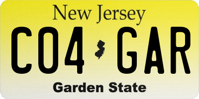 NJ license plate C04GAR