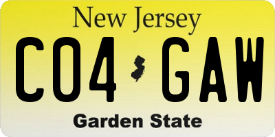 NJ license plate C04GAW