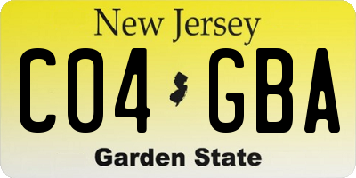 NJ license plate C04GBA