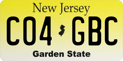 NJ license plate C04GBC