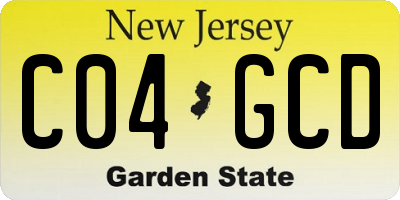 NJ license plate C04GCD