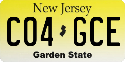 NJ license plate C04GCE