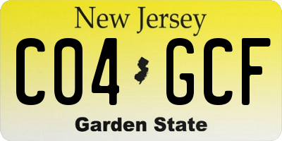 NJ license plate C04GCF