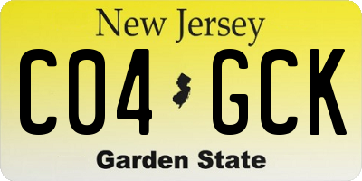 NJ license plate C04GCK
