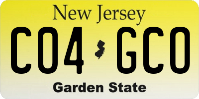 NJ license plate C04GCO