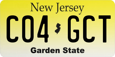 NJ license plate C04GCT