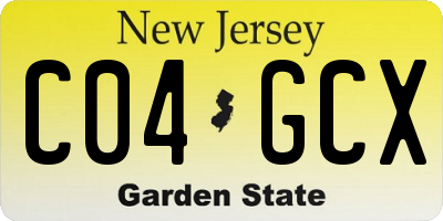 NJ license plate C04GCX
