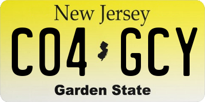 NJ license plate C04GCY
