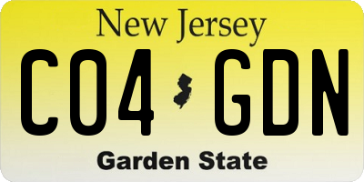 NJ license plate C04GDN